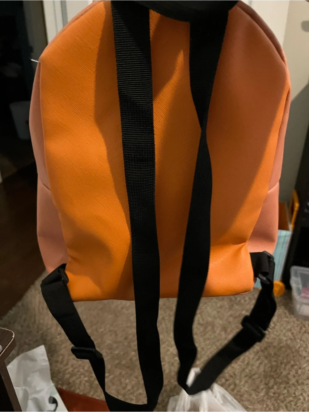 Hello Kitty x Naruto Peach-Orange Kids Backpack with Character Patch